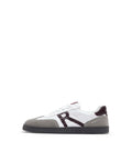 Rare Rabbit Men Atlas White Genuine Suede And Parachute Dual Tone Lace-Up Sneaker Shoes