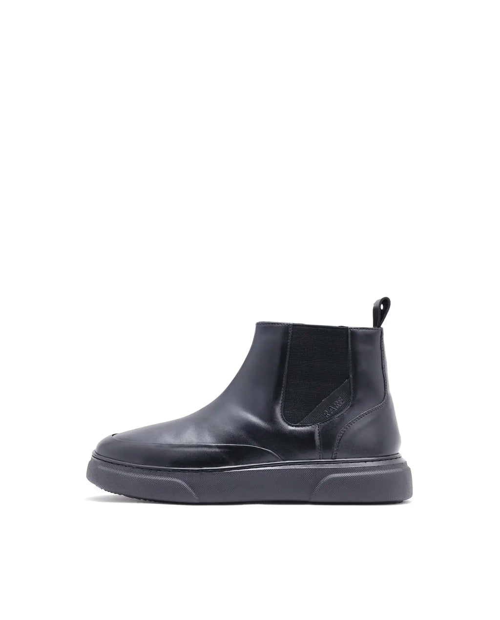 Rare Rabbit Men Aerodon Black Genuine Leather Zipper Closure High-Top Boot Sneaker