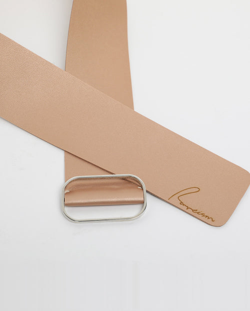 Rareism Women Abandon Metalic Brown Solid Leather Belt