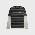 Metalwood Double Layer Striped Tee - Black