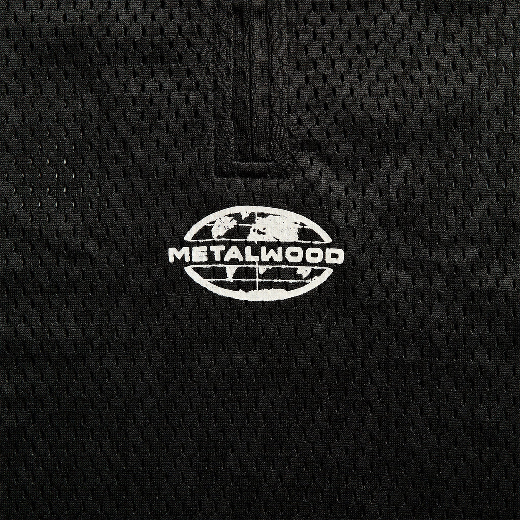 Metalwood Quarter Zip Jersey Polo - Black