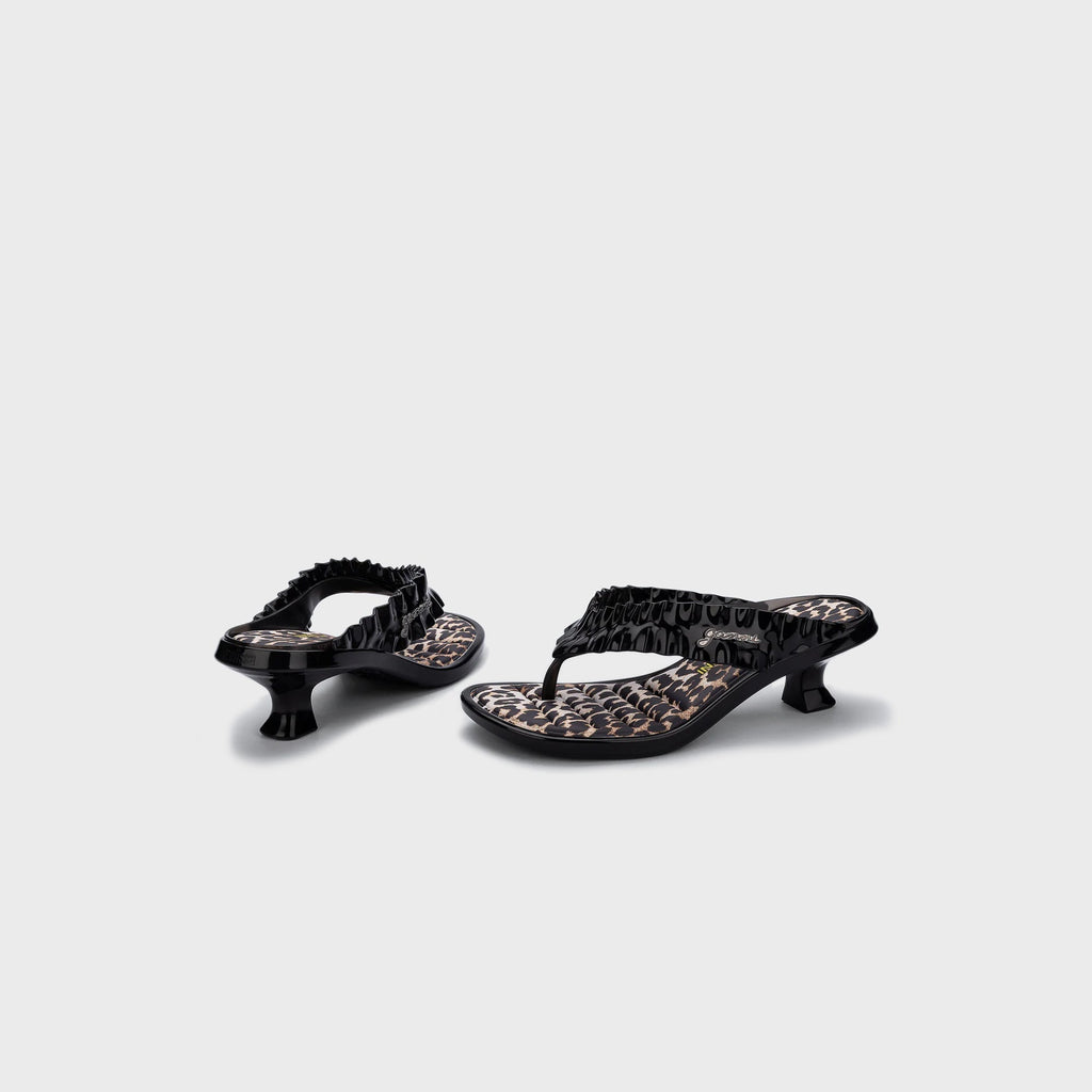 Melissa x Ganni Kitten Heel Thong - Black