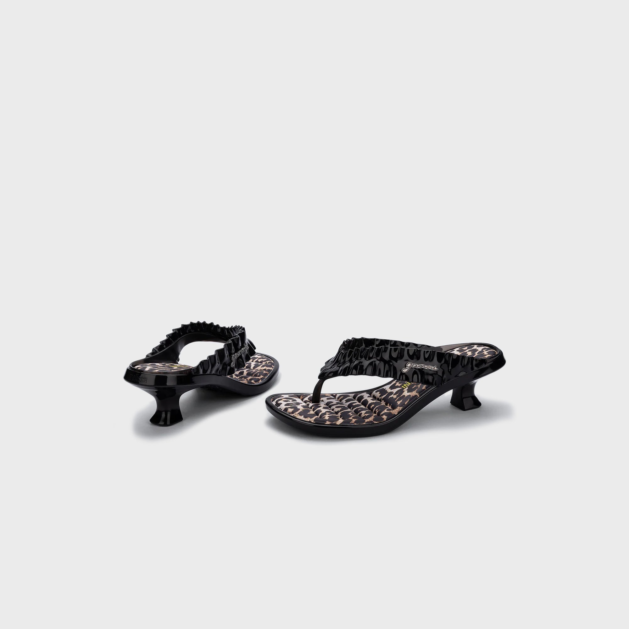 Melissa x Ganni Kitten Heel Thong - Black