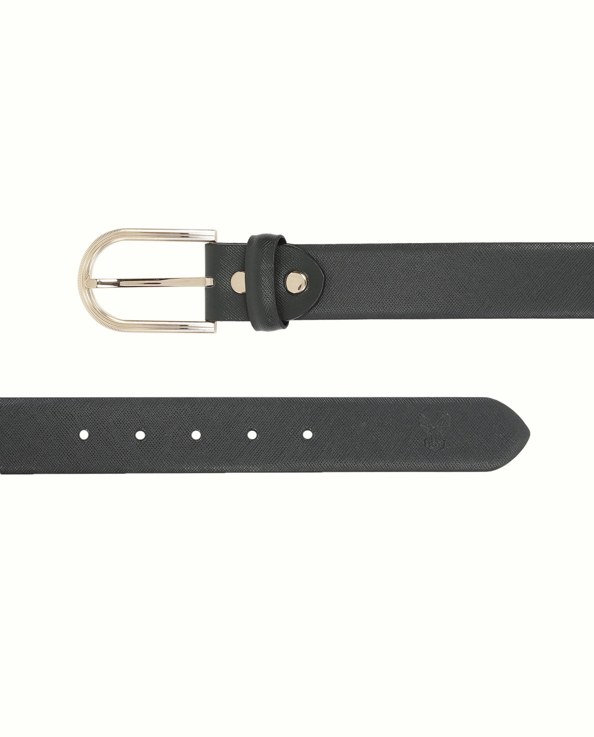 Rare Rabbit Men's Luxur Green Belts Leather Fabric