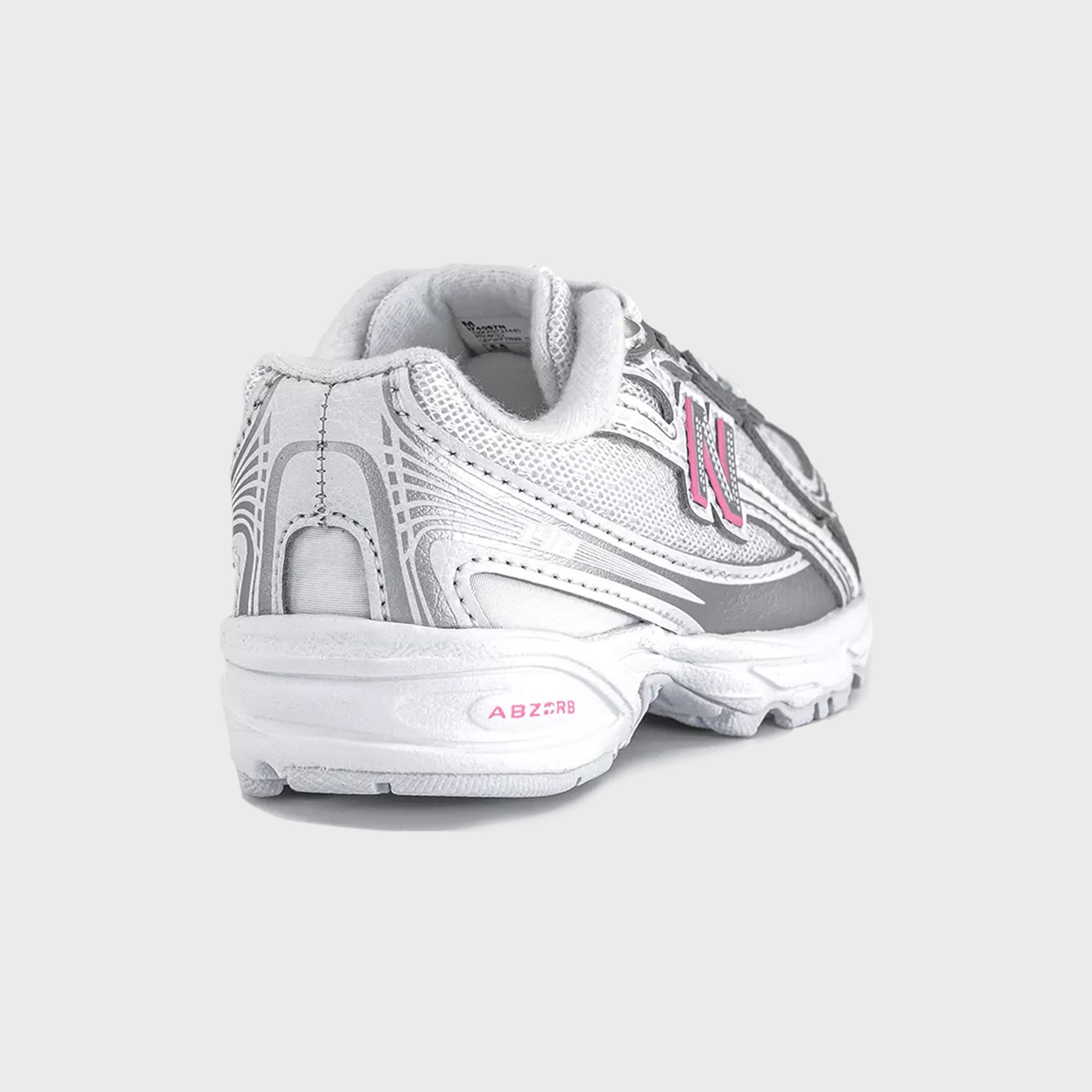 New Balance TD 740 Bungee Lace - Silver Metallic / Signal Pink