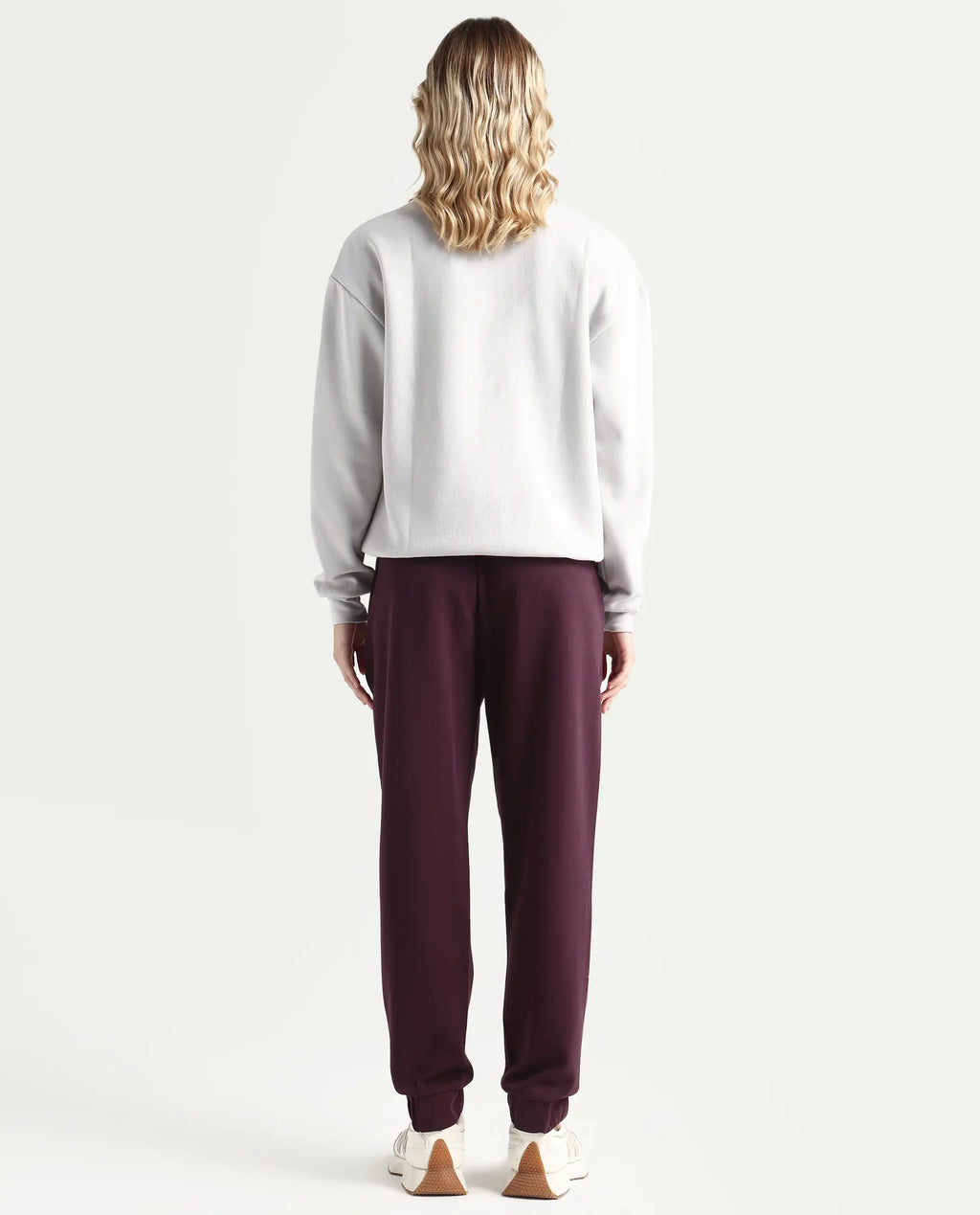 Rareism Women's Heavy Weight Interlock 340 Gsm Cotton Blend Plain Ankle Length Relaxed Fit Track Pant