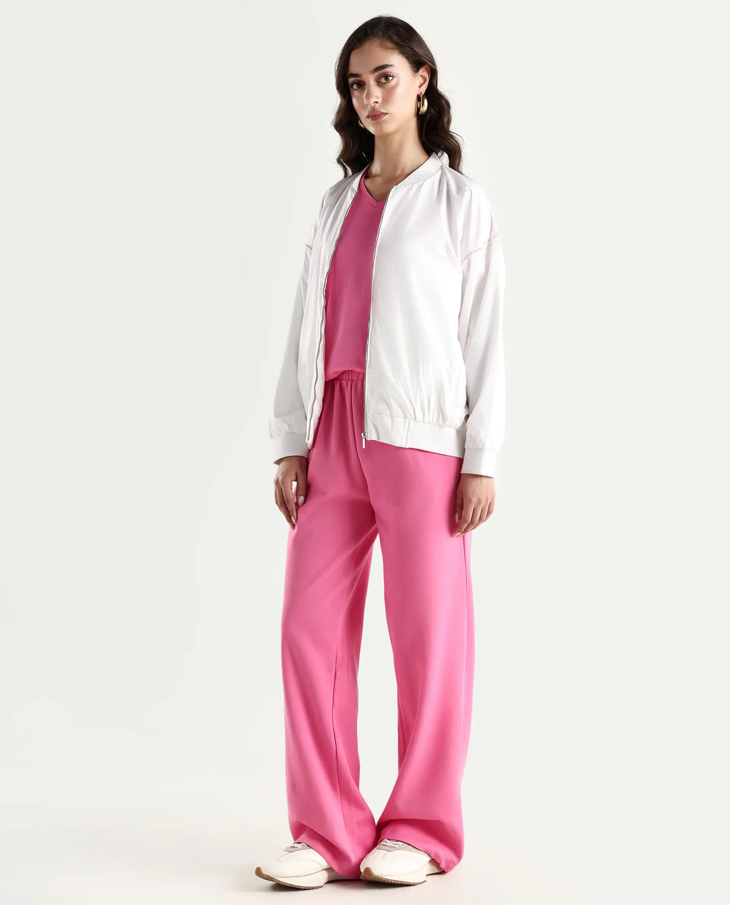Rareism Women's Heavy Weight Interlock 340 Gsm Cotton Blend Plain Ankle Length Relaxed Fit Track Pant Flared