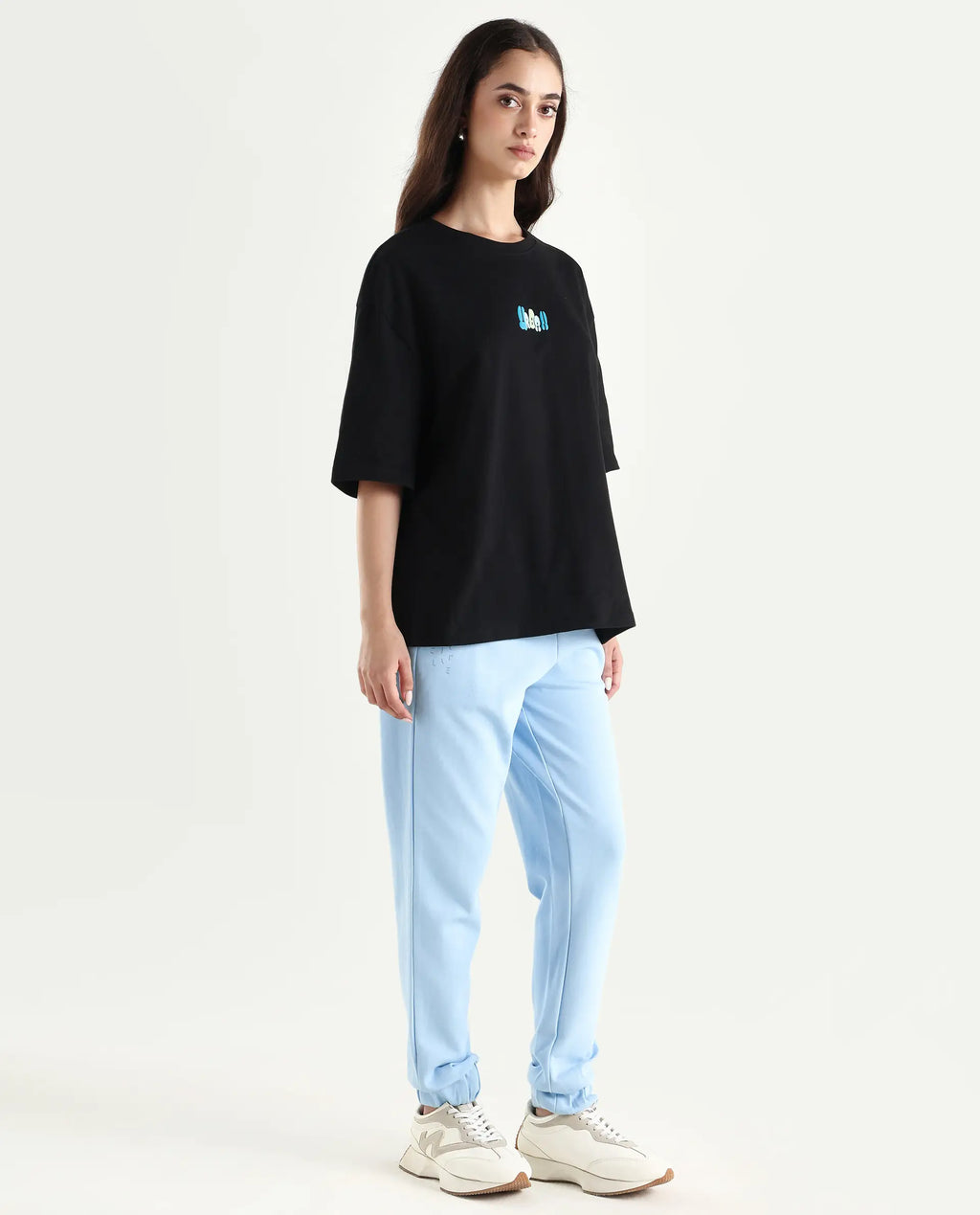 Rareism Women's Heavy Weight Interlock 340 Gsm Cotton Blend Plain Ankle Length Relaxed Fit Track Pant