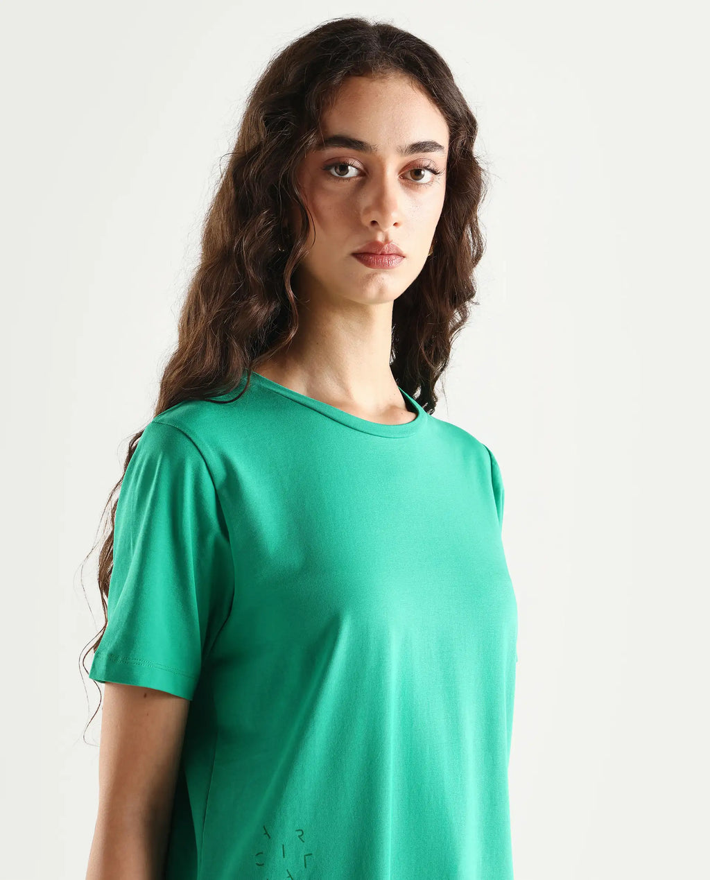 Rareism Women's Light Weight High Stretch 180 Gsm Cotton Crew Neck Plain Regular Fit T-Shirt