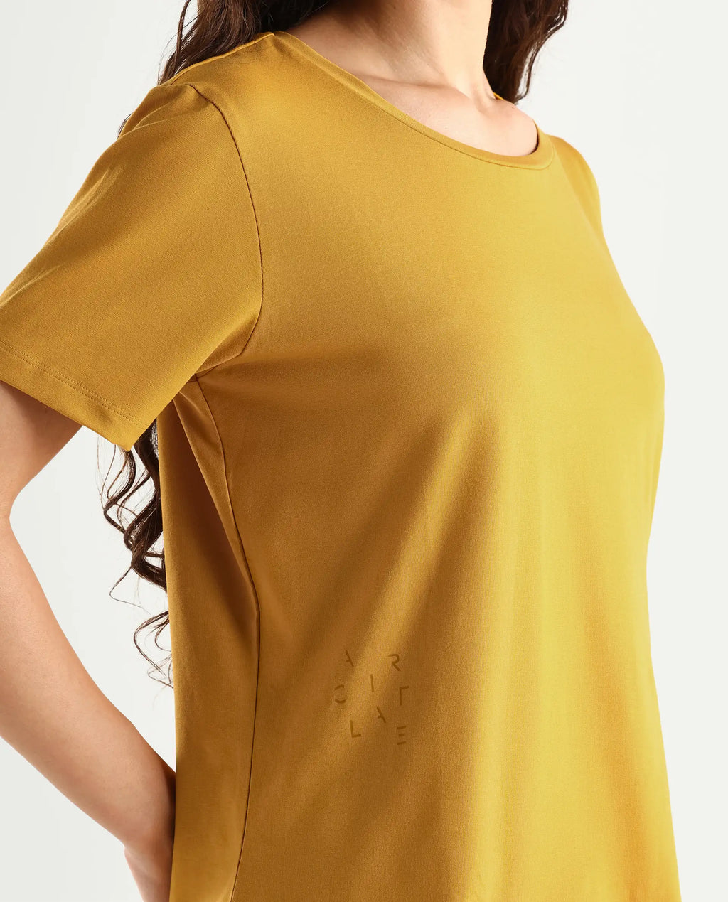 Rareism Women's Light Weight High Stretch 180 Gsm Cotton Crew Neck Plain Regular Fit T-Shirt