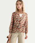 Rareism Women's Posey Multi Polyester V-Neck Floral Print Regular Fit Shrug