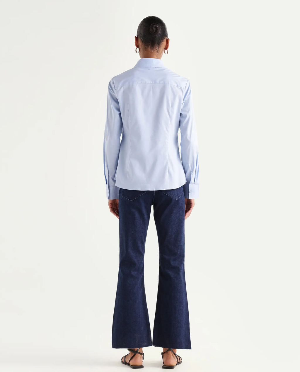 Rareism Women's Winona Dark Blue Cotton Blend Plain Ankle Length Classic Bootcut Jeans