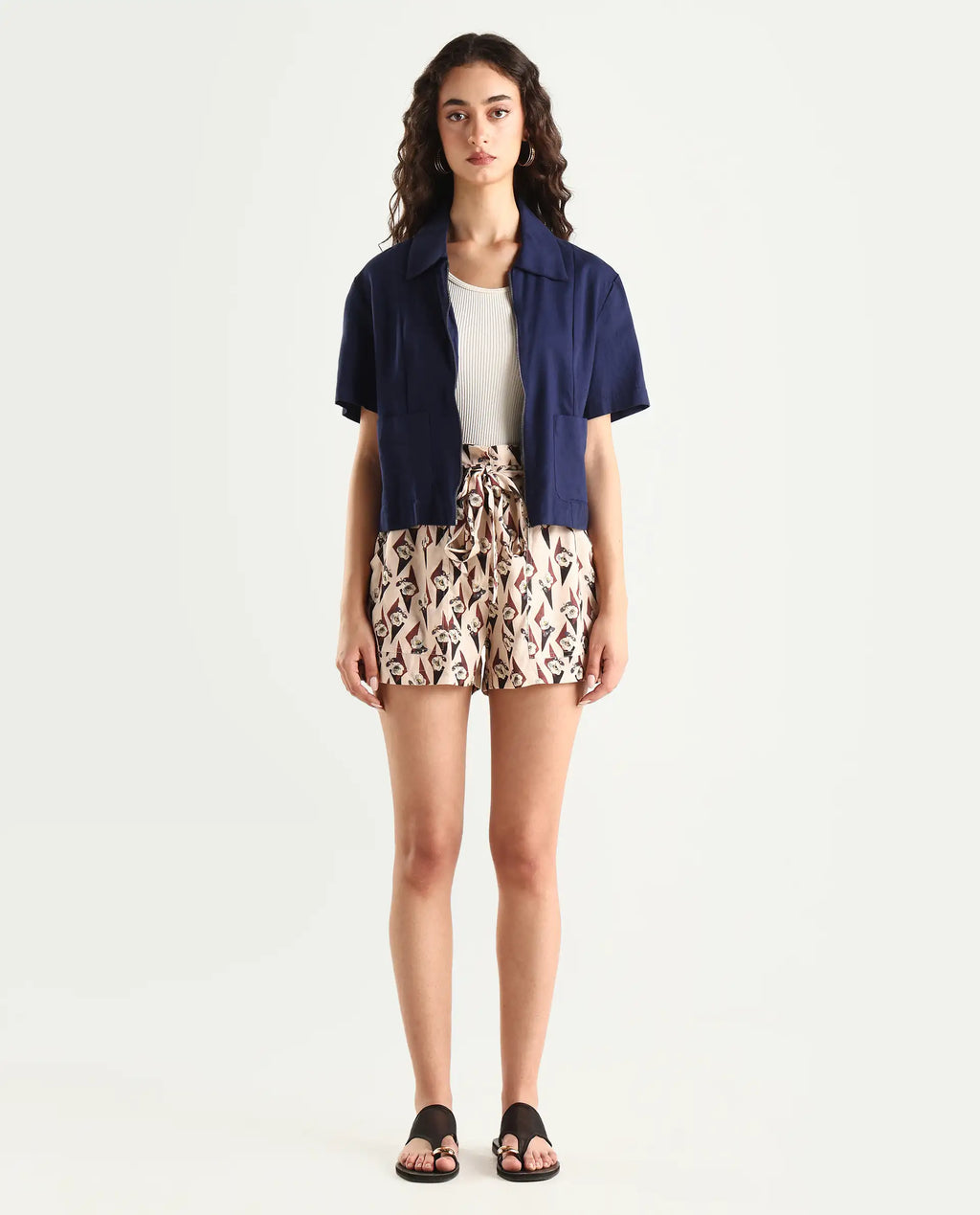 Rareism Women's Pistoia Multi Viscose Blend Floral Print Mini Regular Fit Shorts