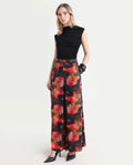 Rareism Women's Makia Multi Viscose Blend Floral Print Ankle Length Flared Trouser