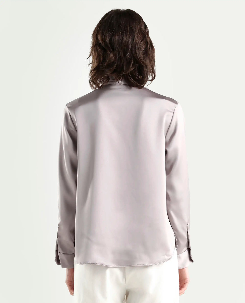 Rareism Women's Bingol Dusky Beige Cotton Mandarin Collar Plain Cuffed Sleeve Regular Fit Shirt