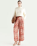 Rareism Women's Gretay Multi Polyester Blend Geometric Print Ankle Length Wide Trouser