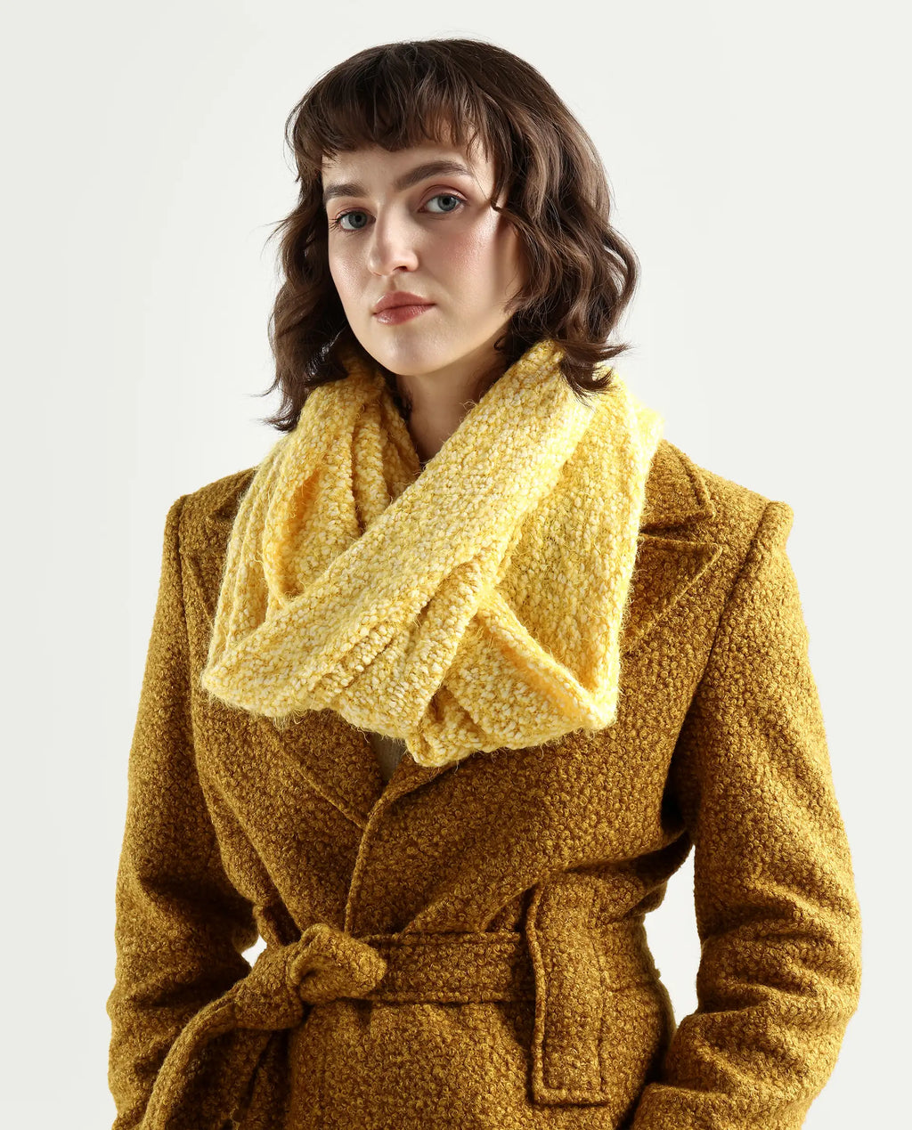 Rareism Women Infinn Yellow Plain Muffler