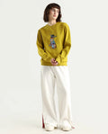 Rareism Women's Slite White Cotton Plain Ankle Length Wide Trouser