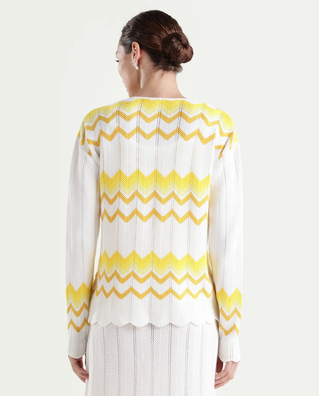 Rareism Women's Nupstir-S Yellow Cotton Collarless Plain Relaxed Fit Shrug