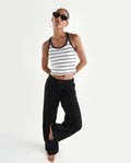 Rareism Women's Denmy Black Cotton Straight Plain Jeans