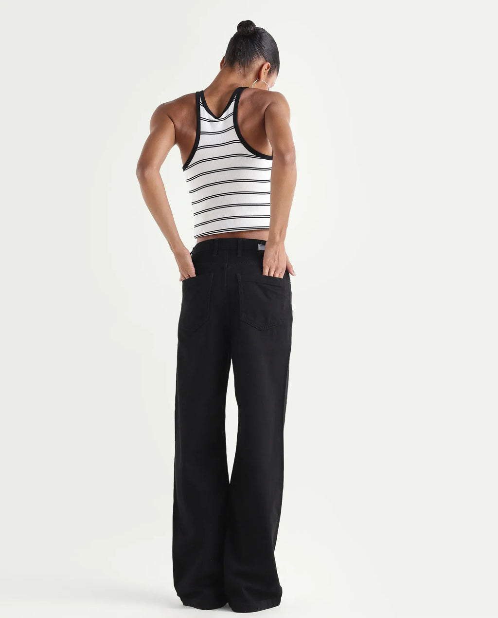 Rareism Women's Denmy Black Cotton Straight Plain Jeans