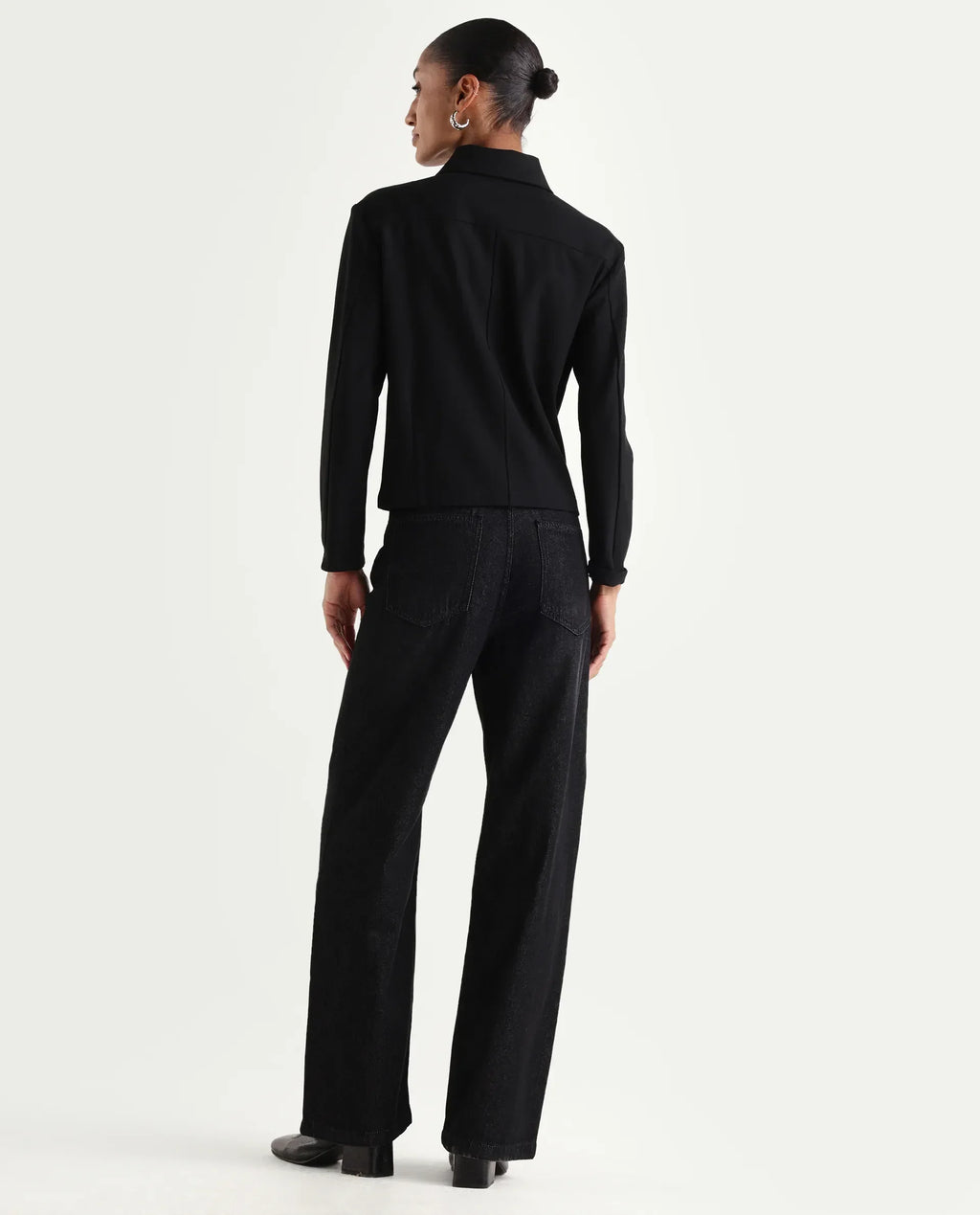 Rareism Women's Dency Black Cotton Straight Plain Jeans
