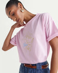 Rareism Women's Zew Light Pink Cotton Crew Neck Pull-On Boxy Plain T-Shirt