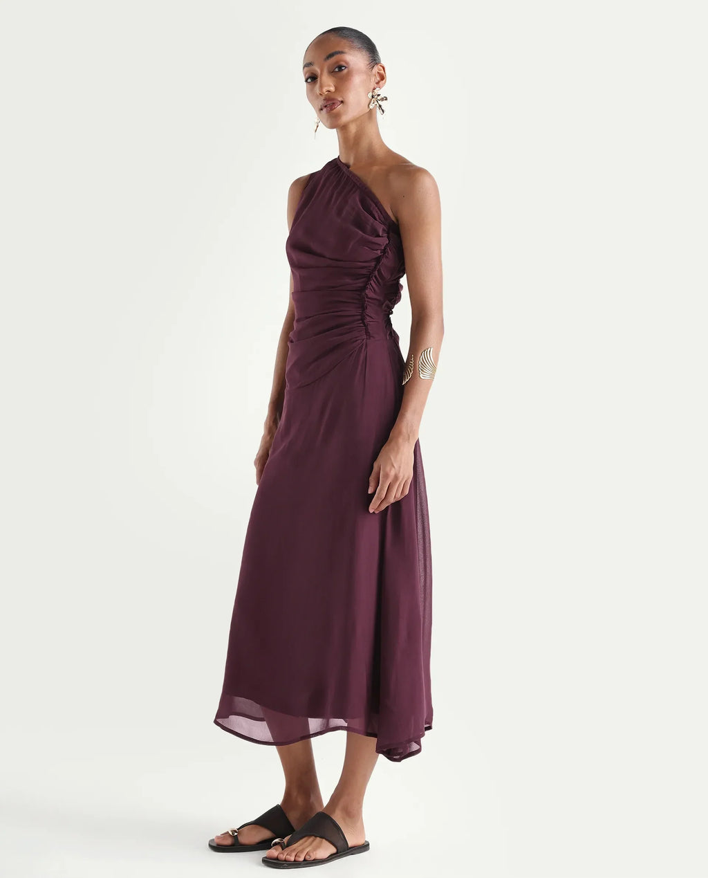 Rareism Women's Aelarri Maroon Viscose Blend Sleeveless Fit And Flare Printed Dress
