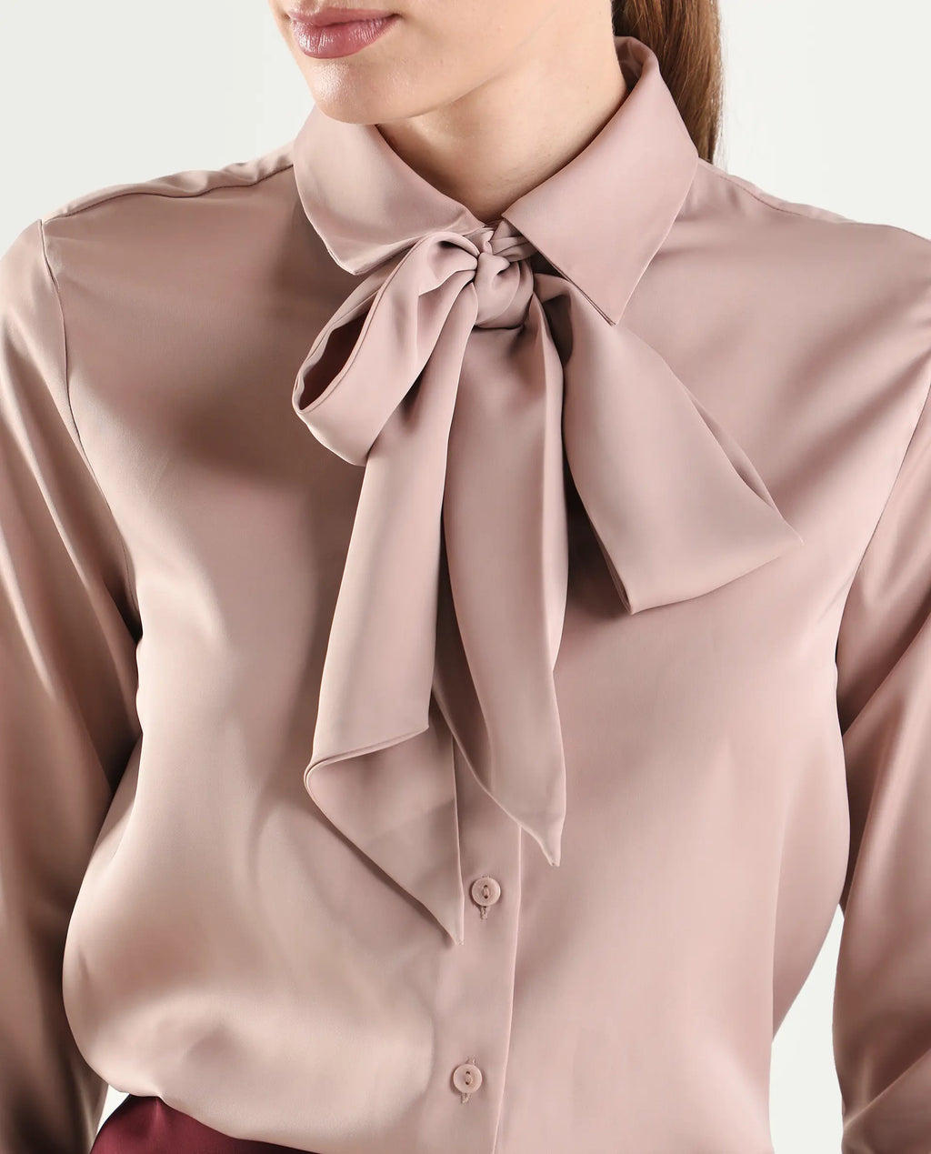 Rareism Women's Aviol Pink Polyester Full Sleeve Regular Fit Plain Top