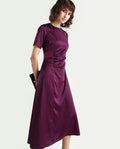 Rareism Women's Jendro Maroon Polyester Fit & Flare Midi Dress