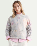 Rareism Women's Siriko Light Multi Acrylic Blend Crew Neck Floral Print Relaxed Fit Sweater