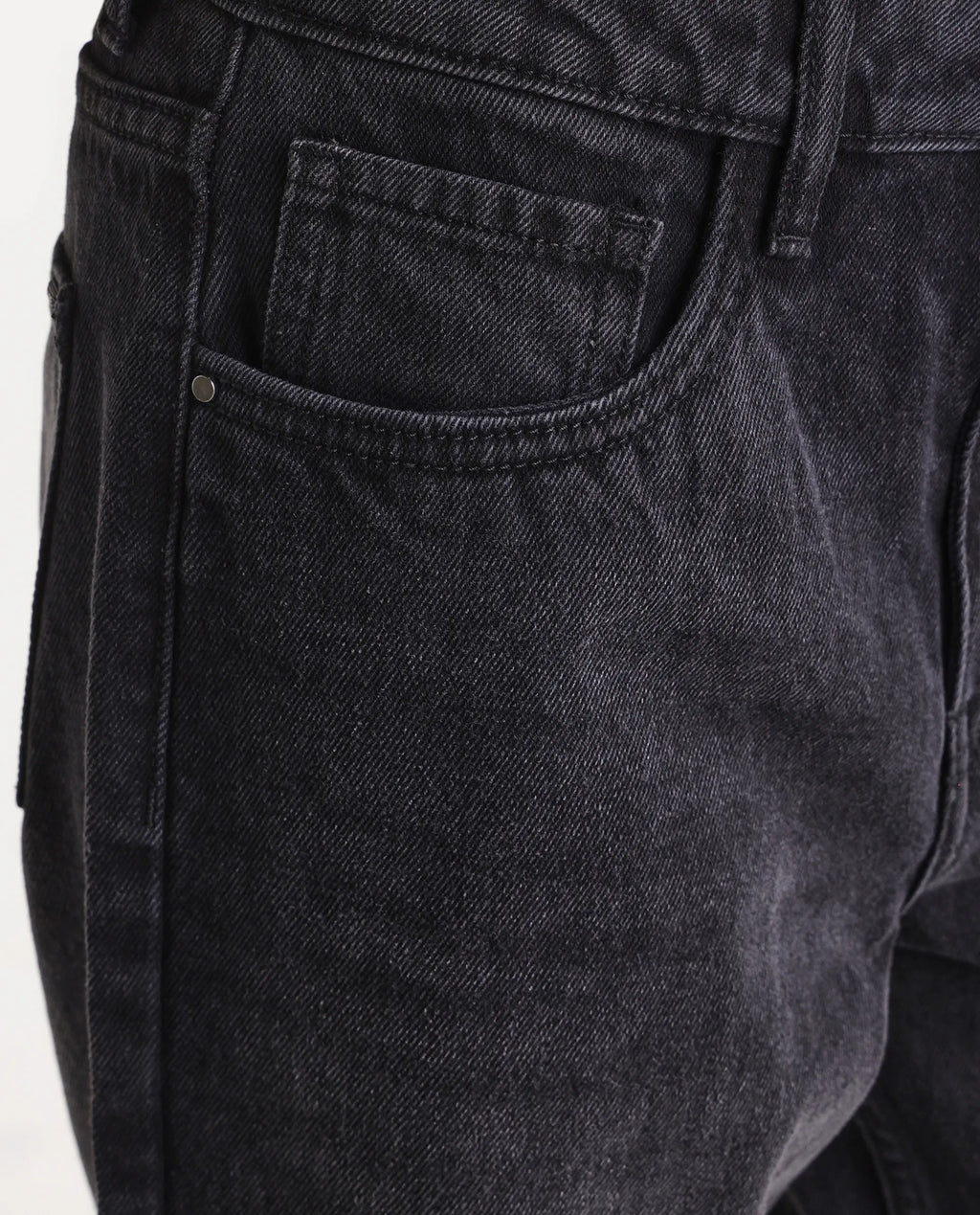 Rareism Women's Strine Black Cotton Straight Fit Plain Jeans