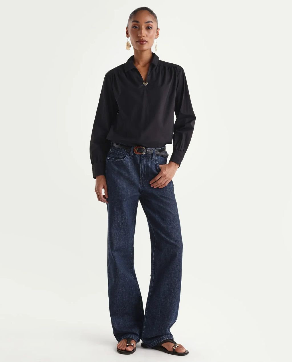 Rareism Women's Reglin Dark Blue Cotton Regular Fit Plain Jeans