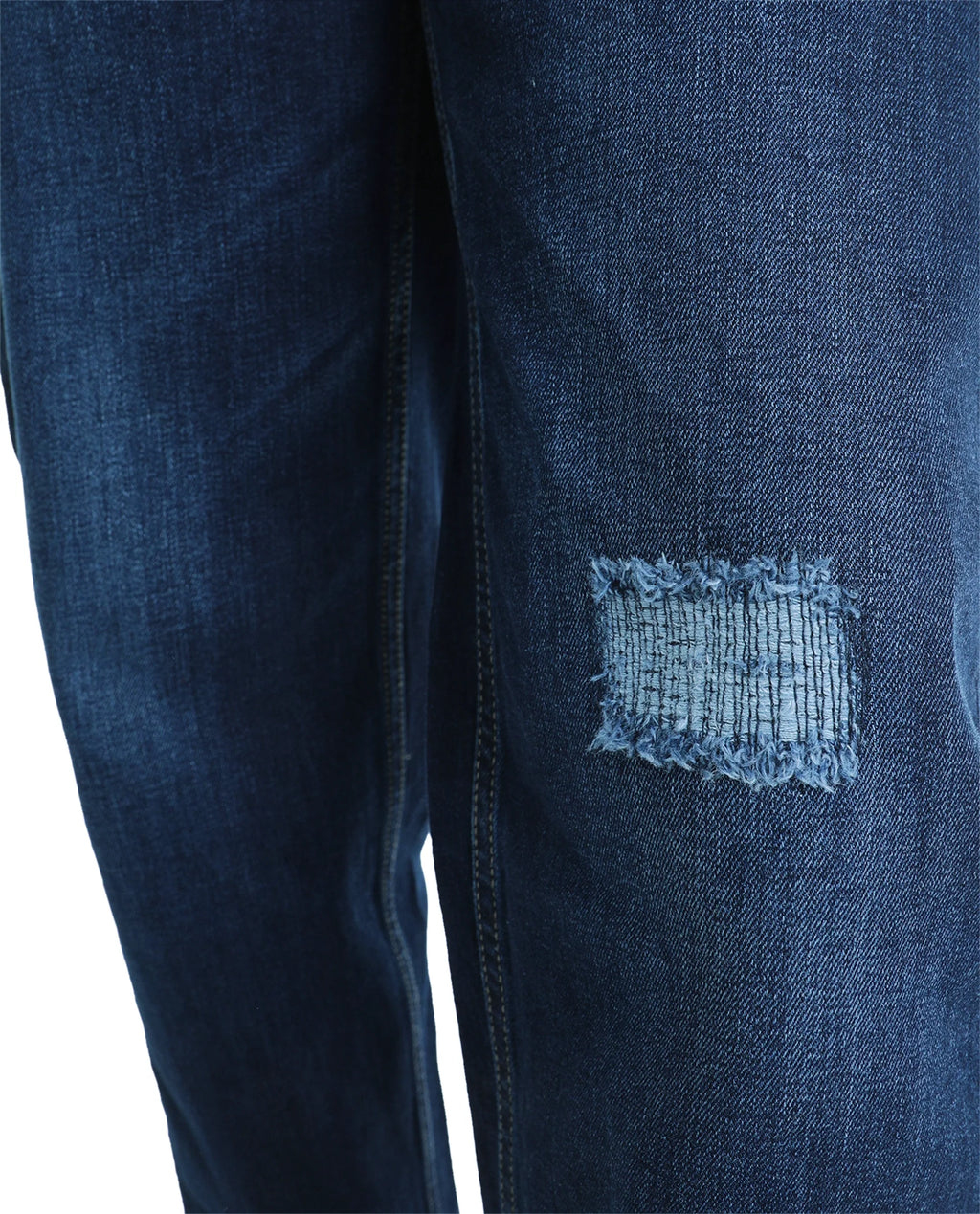 Rare Ones Kids Glox Dark Blue Cotton Blend Fabric Button And Zip Closure Relaxed Fit Plain Jeans