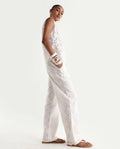 Rareism Women's Nuton-B White Cotton Plain Regular Fit Trouser