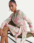 Rareism Women's Hiro Multi Viscose Blend Johnny Collar Wrap Abstract Print Dress