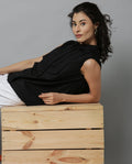 Rareism Women Lotte Black Top Sleeveless