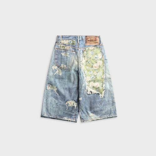 Acne Studios Trompe-l’œil Denim Short - Blue / Green