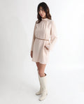 Rareism Women's Adler Light Beige Polyester Choker Neck Plain Mini Tailored Dress