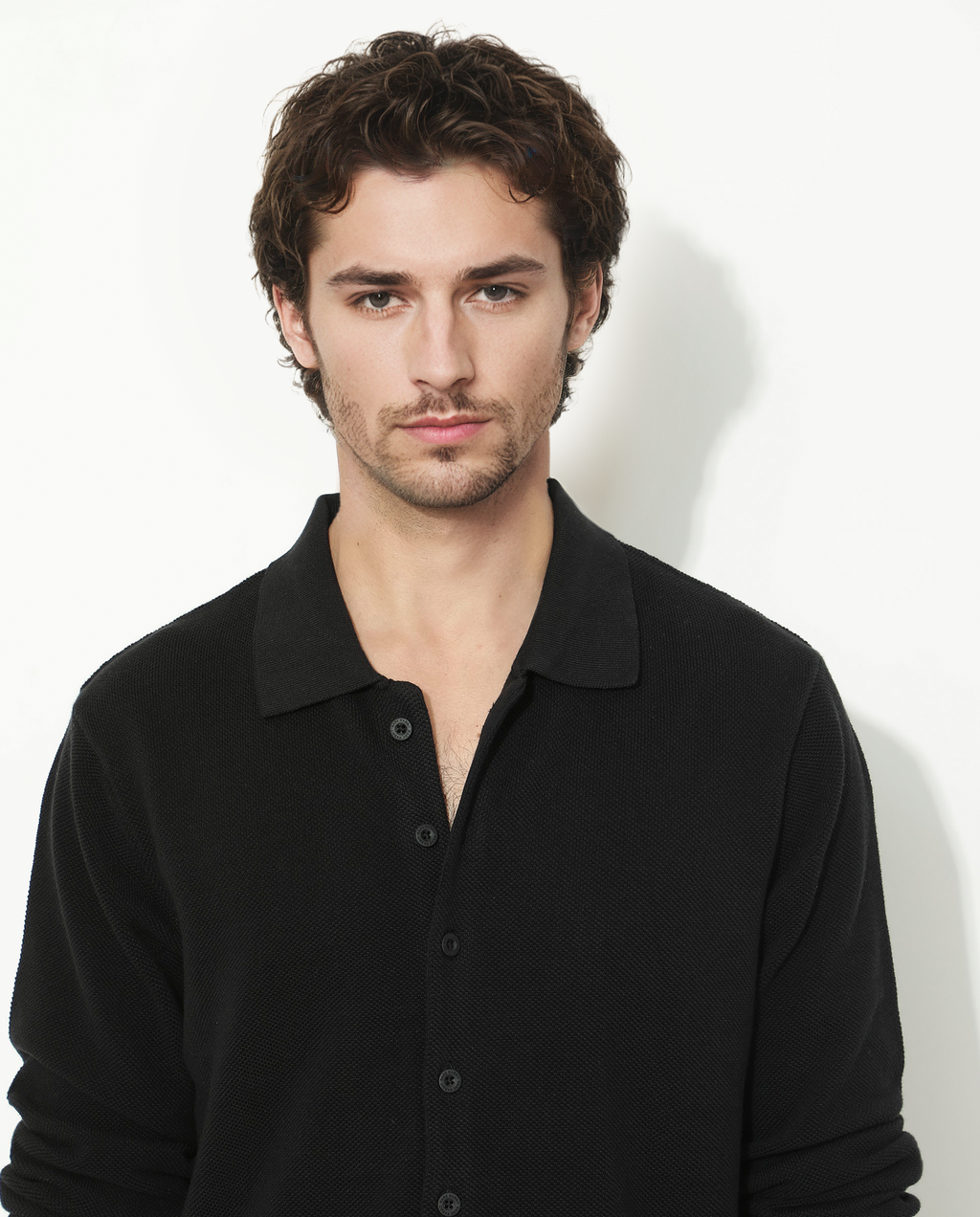 Rare Rabbit Men's Alias-N Black Cotton Plain Regular Fit Full Sleeve Collared Shirt