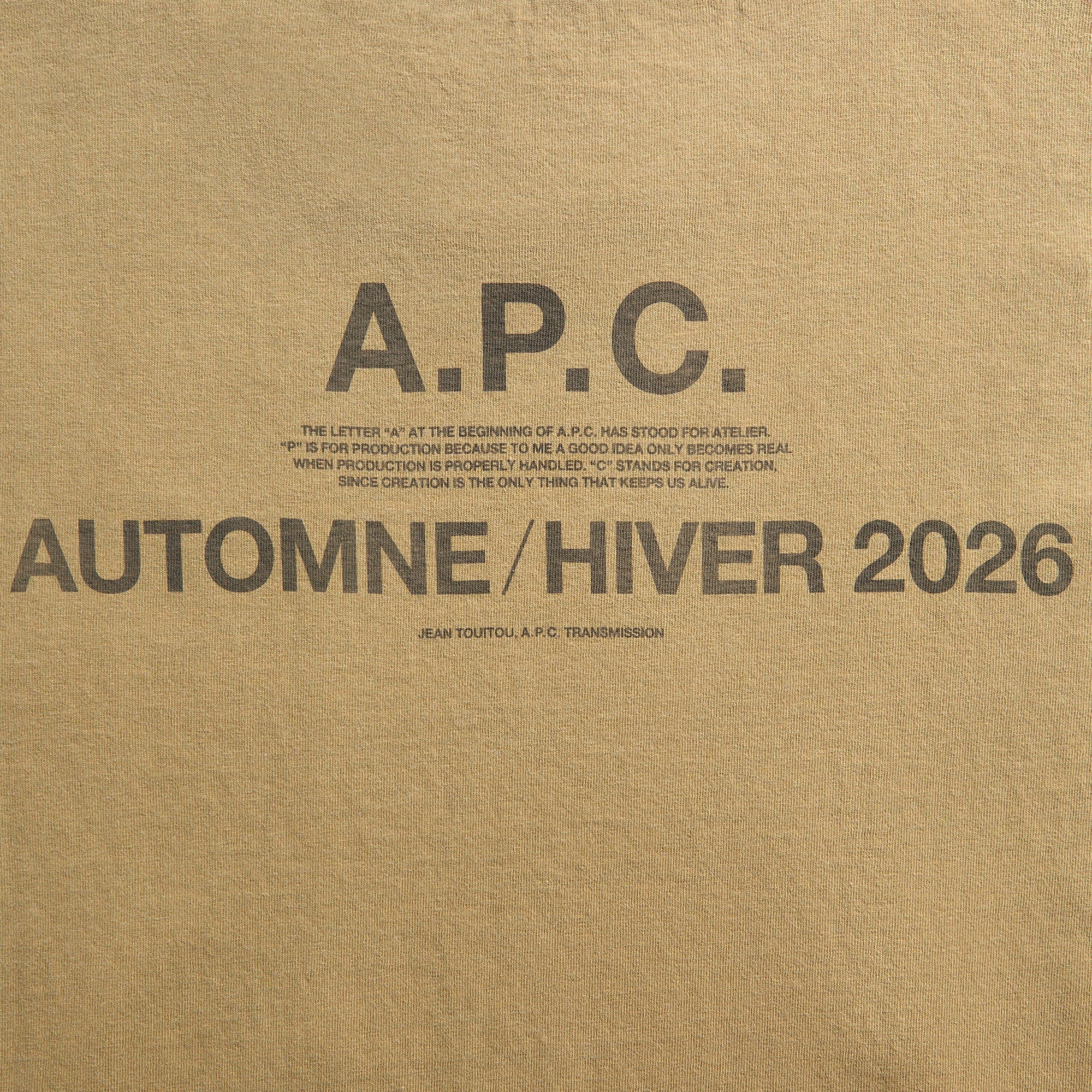 A.P.C. Autumn 26 Tee - Light Khaki