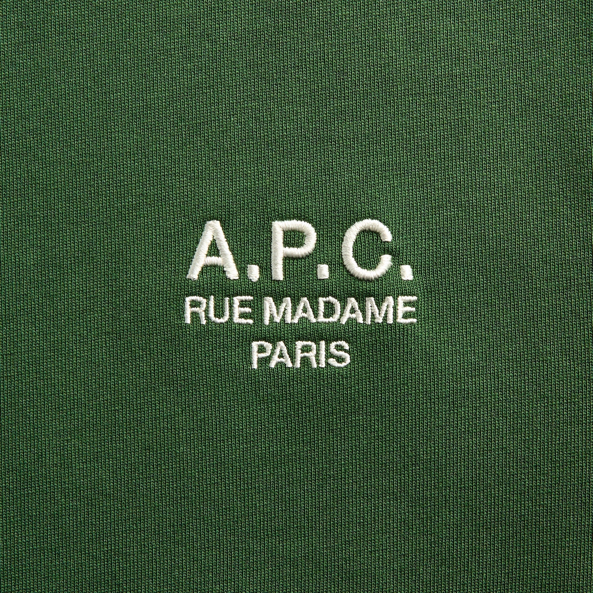 A.P.C. Standard Rue Madame Tee - Vert Fonce / Blanc