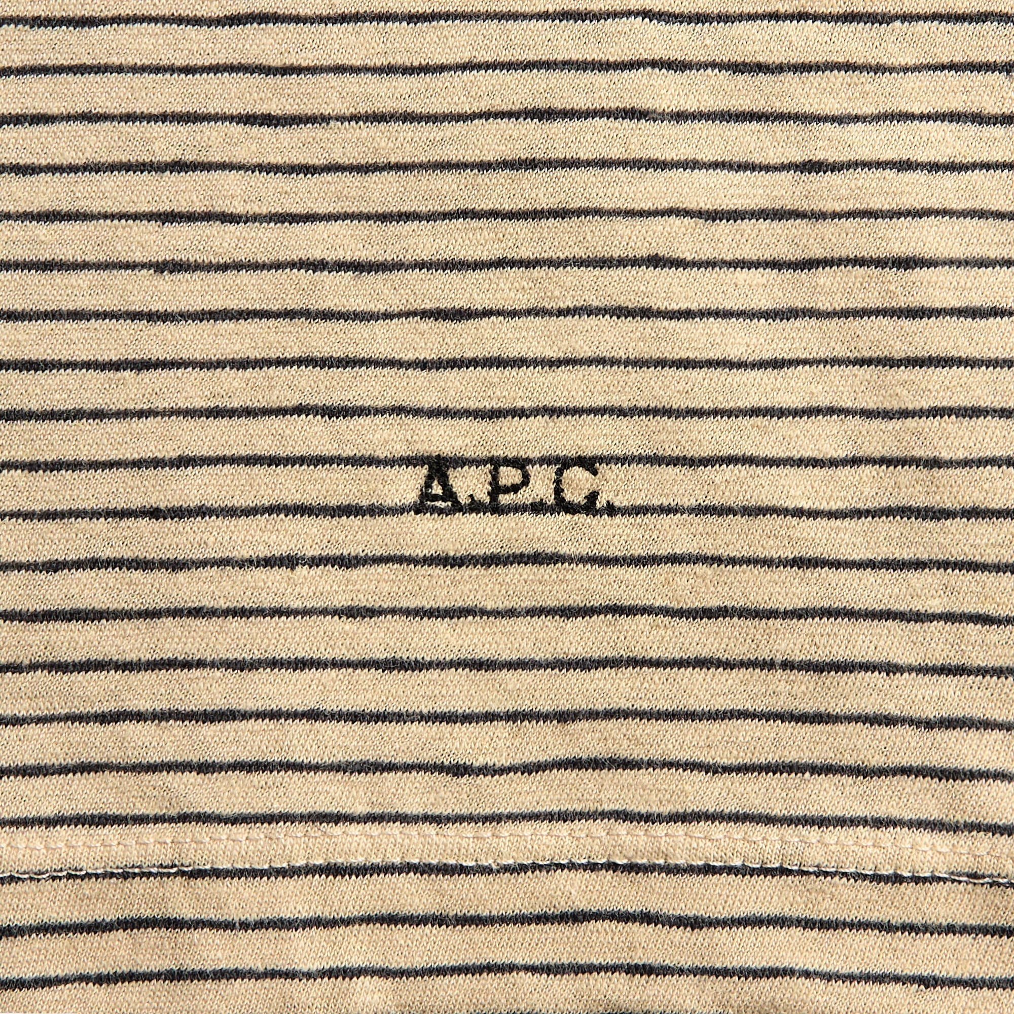 A.P.C. Striped Tee - Beige / Black