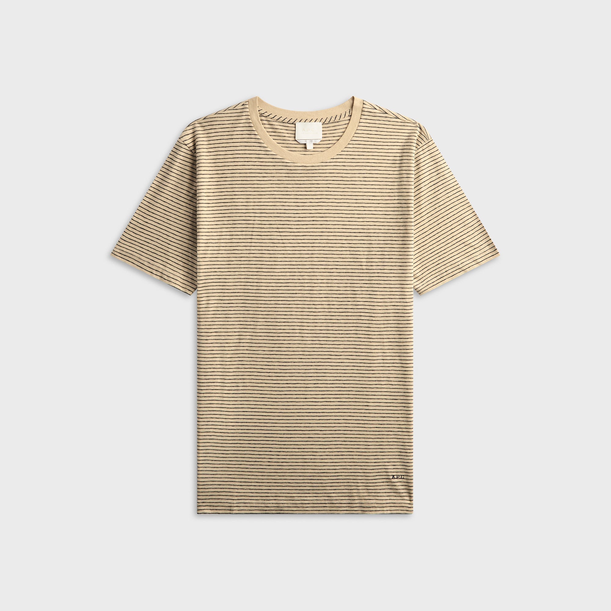 A.P.C. Striped Tee - Beige / Black