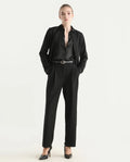 Rareism Women's Arcadia-B Black Polyester Blend Fabric Plain Trouser