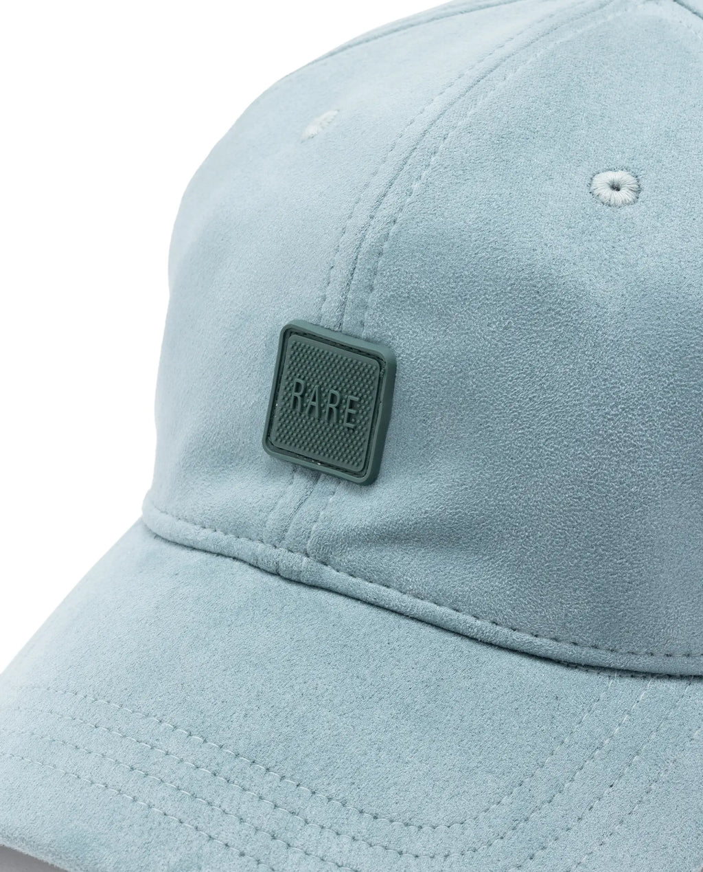 Rare Rabbit Men Armour Teal Suede Monotone Color Silicone Badge Branding Cap
