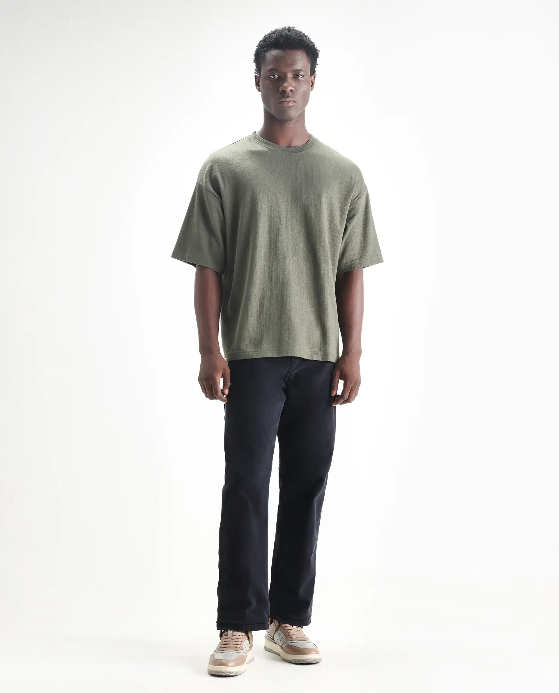 Rare Rabbit Men's Arni Navy Cotton Plain Carpenter Fit Jeans