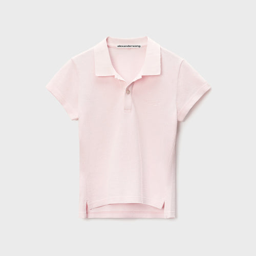 Alexander Wang Crystal Polo Tee - Light Pink
