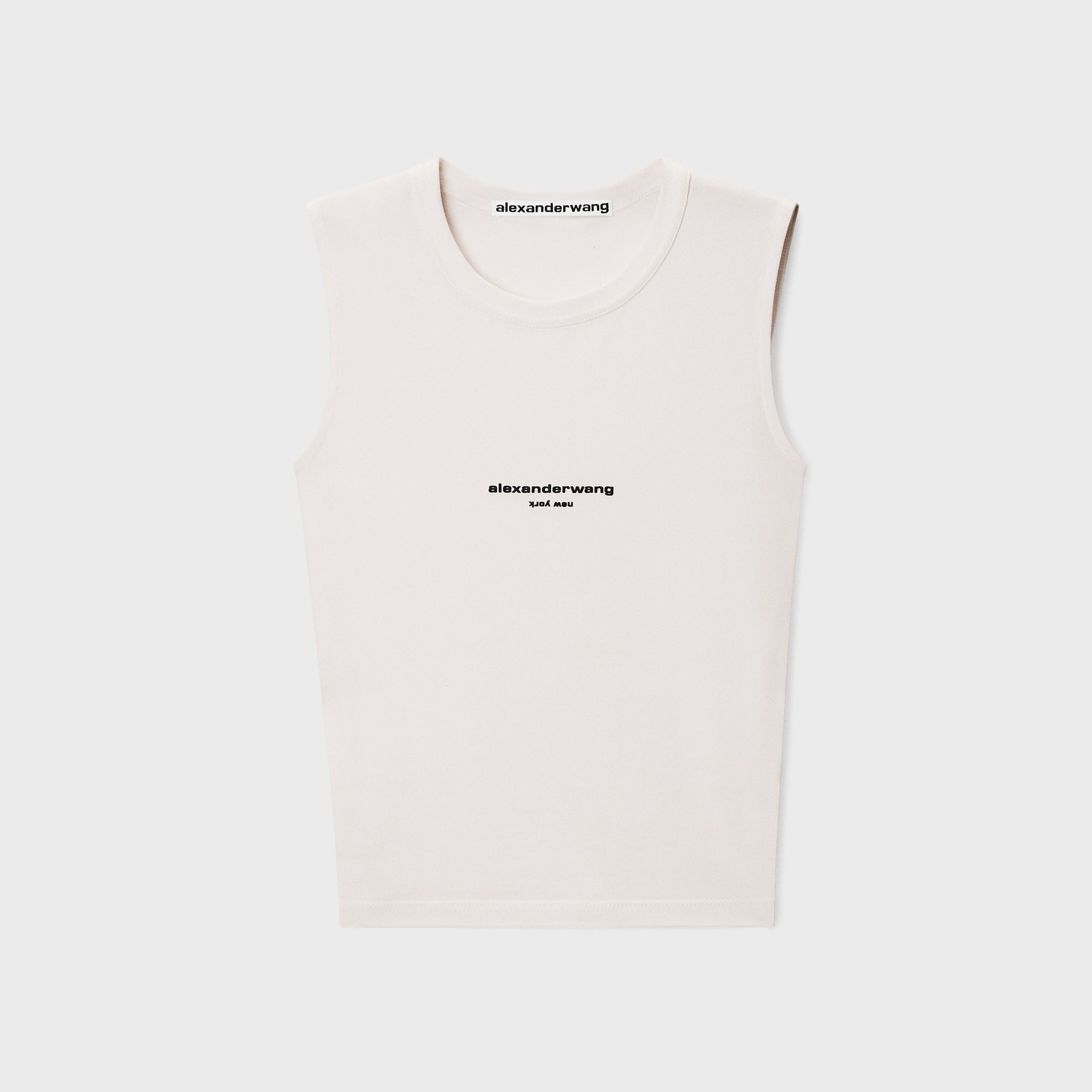 Alexander Wang Logo Print Fitted Tank Top - White