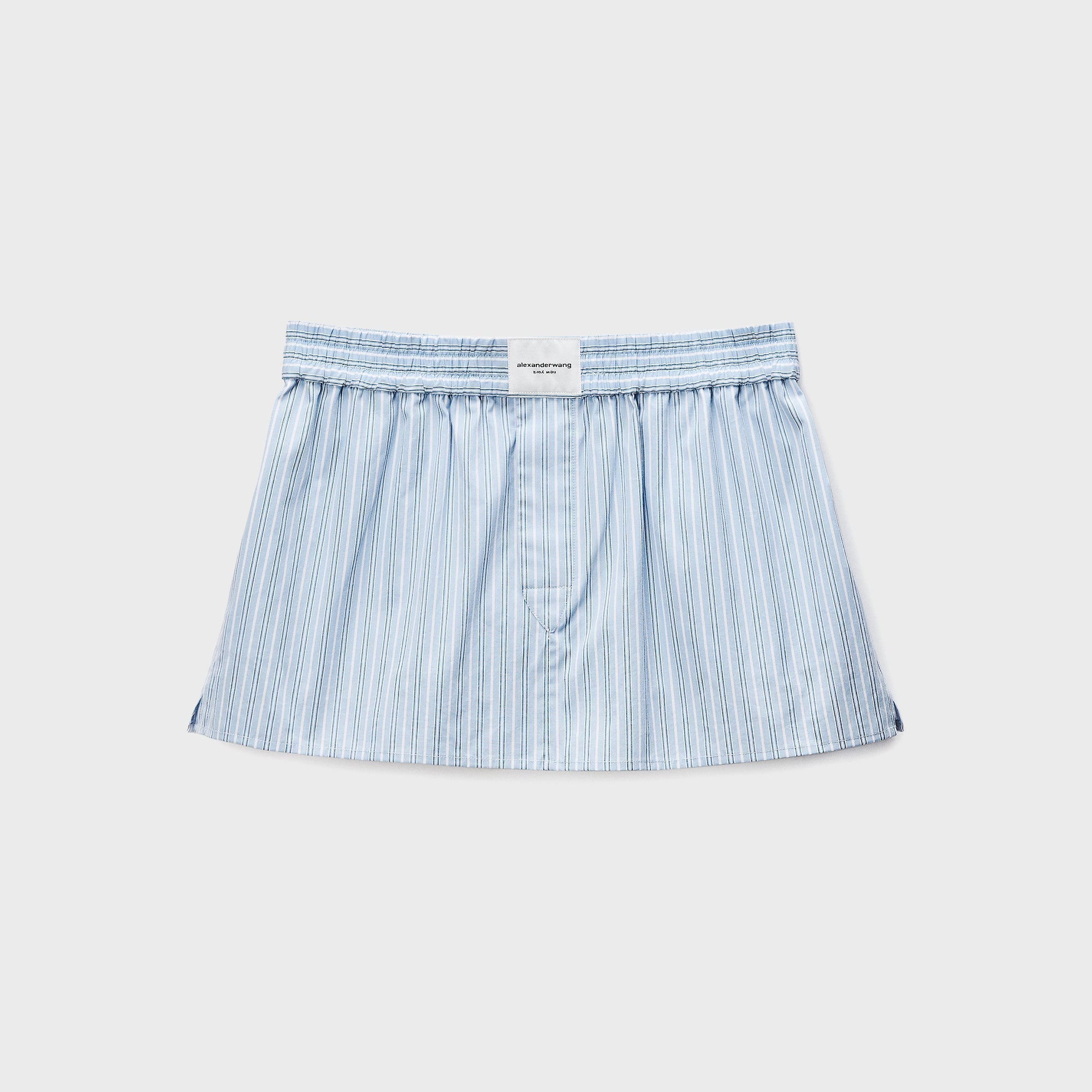 Alexander Wang Mid-Rise Mini Boxer Skort - Light Blue Stripe